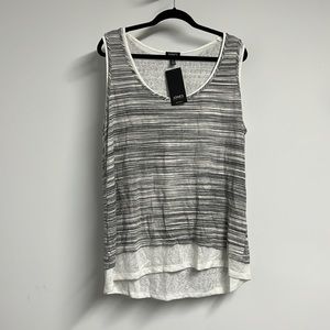 Jones New York Layered Tank Top. New with tags. White & Black. Size 1X.
